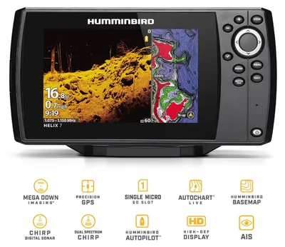 Immagine prodotto di Humminbird Helix 7 Chirp GPS Mega DI G4 Down Imaging GPS Chartplotter Ecoscandaglio - Completo di trasduttore