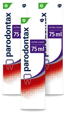 Produktbild von 3 x Parodontax Ultra Clean Tandpasta - 75 ml - Vorteilspackung - 3 Stücke