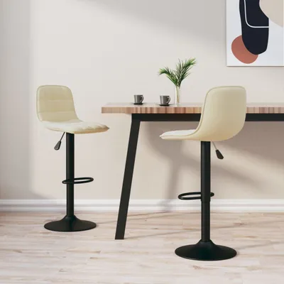 Produktbild von Hochwertig Barhocker 2 Stk. Creme Samt  333990