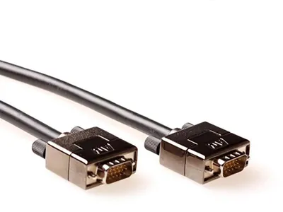 Produktbild von ACT VGA m/m 1.8m, 1,8 m, VGA (D-Sub), VGA (D-Sub), Schwarz, Nickel, Männlich/Männlich