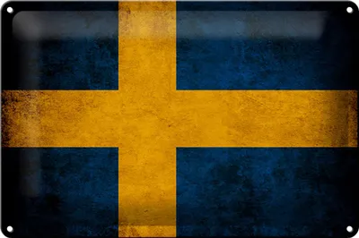 Produktbild von Blechschild Flagge Schweden, 30 x 20 cm, Blechschilder Fahne Nationalität
