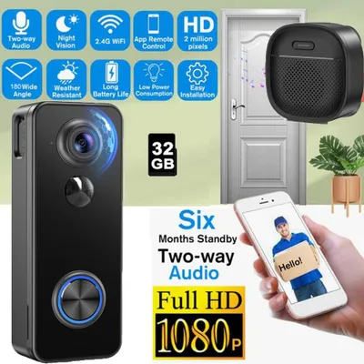 Produktbild von Security video türklingel , türklingel mit kamera mit Paketerkennung 2K Full HD Farb-Nachtsicht