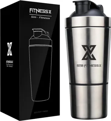 Immagine prodotto di Shaker proteico in acciaio inox 800ml bottiglia proteica sport fitness