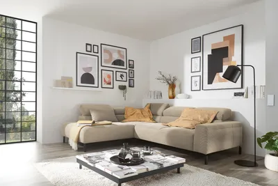 Produktbild von KAWOLA Sofa DELIA Ecksofa Feincord beige Recamiere links
