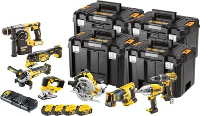 Zdjęcie produktu dla Dewalt Zestaw Combo 18V Dck865P4T (Dcd796, Dcf899H, Dcs367, Dch273, Dcs334, Dcg405, Dcs355, Dcs570) 4X5,0Ah 4Xtstak