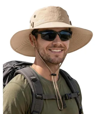 Produktbild von Sonnenhut Herren Anglerhut UPF 80 breiter Rand faltbar Khaki Einheitsgröße