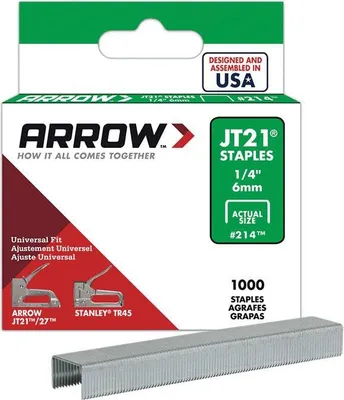 Image de Arrow JT21 Agrafes 6mm 1/4'' 1000pk WI1614 (One Size) (One Colour)