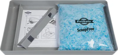 Produktbild von Famanu Katzenklo mit wiederverwendbarem Katzenstreu - blaue Kristalle - nicht klumpend