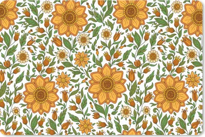 Produktbild von MuchoWow® Mauspad Mousepad Blumen - Orange - Design 27x18 cm - Mousepads - Maus Mat - Pad - Mausunterlage - Büroartikel - Desk Matten