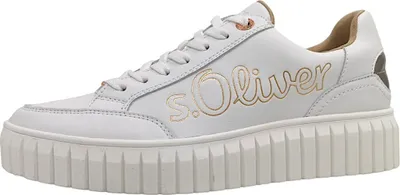 Zdjęcie produktu dla s.oliver buty damskie sznurowane buty sportowe trampki niskie białe rekreacyjne, rozmiar buta:40 EU