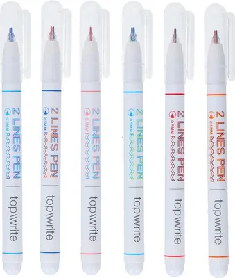 Image de Stylo à bille double ligne, 6pcs.