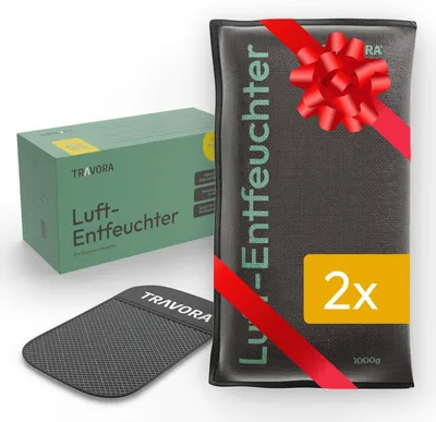 Produktbild von Luftentfeuchter Kissen 2 x 1 kg, wiederverwendbar, extra groß, schwarz, Anti-Rutsch-Pad, für Auto