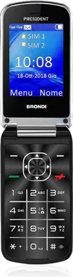 A flip phone is shown in an open position, displaying its screen and keypad.