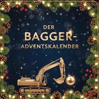 Produktbild von Adventskalender-Buch Bagger-Adventskalender mit 24 Kapiteln, humorvollen Geschichten und praktischen Anleitungen