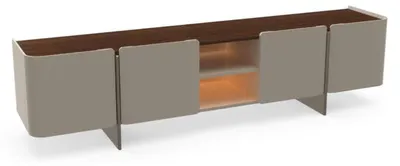 Produktbild von Moderne Wohnwand Wohnzimmer Design TV Ständer Luxus Grau Lowboard neu