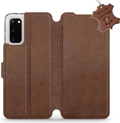 Produktbild von Echtleder Handyhülle für Galaxy S20, Mobiwear Leather, Braun