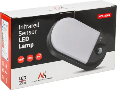 Image de Lampe LED avec détecteur de mouvement infrarouge Applique murale Éclairage intérieur/extérieur 1100lm 15W IP54 Gris Classe énergétique A++