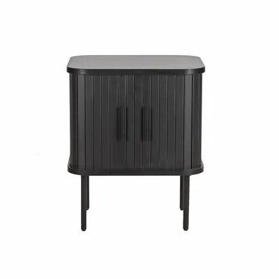 Produktbild von Möbilia Nacht-Kommode | 2 Schiebetüren | B 45 x T 40 x H 55 cm | schwarz | 320200014 | Serie NACHTKOMMODE