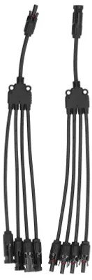 Zdjęcie produktu dla Wtyczka słoneczna typu Y, rozgałęziacz 1 do 4, wodoodporny adapter równoległy do użytku zewnętrznego