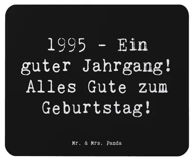 Produktbild von Mr. & Mrs. Panda Mouse Pad Spruch 1995 Geburtstag - Schwarz - Geschenk, computer mousepad, Sprüche, Geburtstagsgeschenk, pc, Happy Birthday, einzigartige Geschenke, Alter