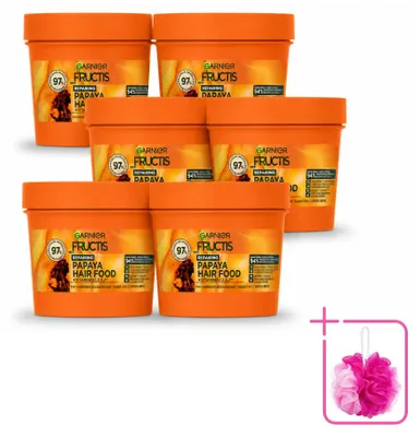 Image de 6 x Masque capillaire 3-en-1 Garnier Fructis Papaye - 400 ml - Pack économique - 6 pièces