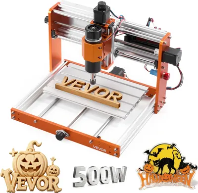 Produktbild von VEVOR CNC-Fräsmaschine, 500-W-Spindel, 3-Achsen-Graviermaschine, Arbeitsbereich 300x180x80 mm, Offline-Steuerung, Endschalter, Not-Aus, zum Schnitzen