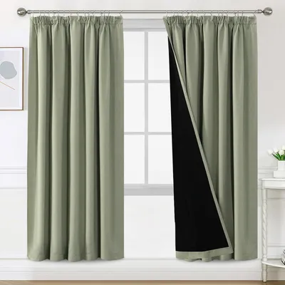 Image de Rideaux thermiques pour salon et chambre à coucher - Rideaux occultants 100% pour intérieur - Lot de 2