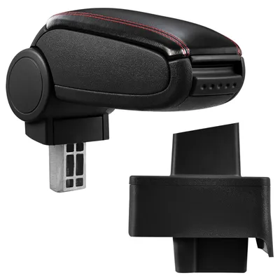 Armlehne Mittelarmlehne Leder Bezug Schwarz / Rot für Audi 80 B3/B4 90 CABRIO – Produktansicht