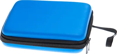 Produktbild von vhbw Tasche kompatibel mit Nintendo 2DS Spielekonsole - Schutzhülle, Tragetasche + Trageschlaufe mit Karabinerhaken, schwarz, blau