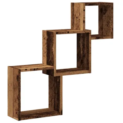 Image de vidaXL Étagères cubes imitation vieux bois 68x15x68 cm Bois composite