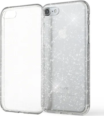 Produktbild von NALIA Handy Hülle für iPhone SE 2020 / 8 / 7, Glitzer Case Cover Schutz Tasche Transparent
