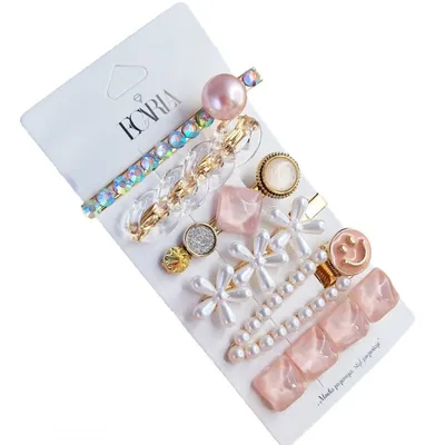 Produktbild von ECARLA - Set mit 6 Stück schillernden Haarnadeln, rosa