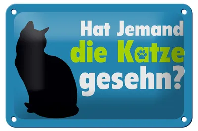 Produktbild von Blechschild Spruch 18x12cm hat jemand die Katze gesehn