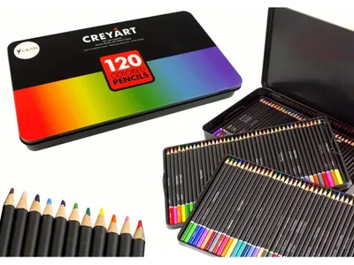 Produktbild von Leantoys Set mit 120 Künstlerkreiden, Metallhalter