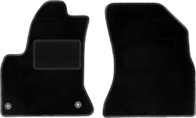 Image de Tapis de sol avant velours sur-mesure pour Citroen C4 Picasso I (2006-2013, 7 personnes) noir, jeu 2 pièces, fixations - STANDRAD