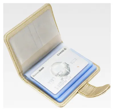 Produktbild von Kreditkartenetui mit RFID-Schutz für 20 Karten und 7 Speicherkarte/Münzen (Gold)