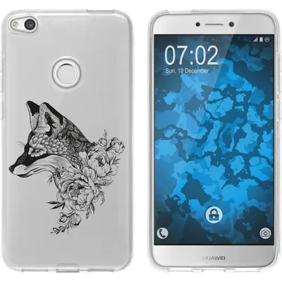 Produktbild von PhoneNatic Case kompatibel mit Huawei P8 Lite 2017 Silikon-Hülle Floral Fuchs M1-1