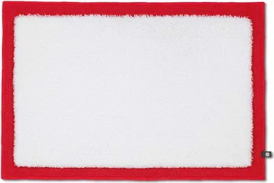Produktbild von Rhomtuft Badteppich Frame 80 x 160 cm  Farbe  weiss/carmin
