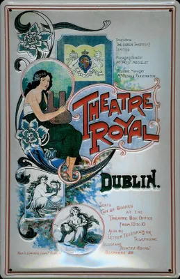 Produktbild von Blechschild Theatre Royal Dublin Frau Schild Nostalgieschild