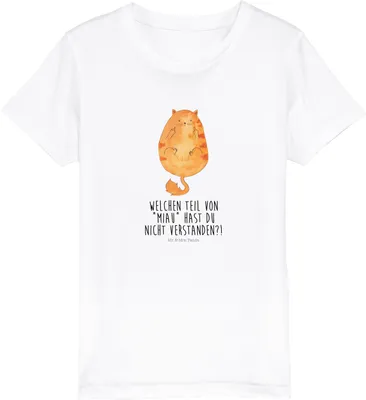 Produktbild von Mr. & Mrs. Panda Kleinkinder T-Shirt Katze Mittelfinger 9-11 Jahre (134/146) - Weiß - Geschenk, Cat, Mietze, Jungen, Kinder, Cats, Teenager, Baumwollshirt, Kindershirt