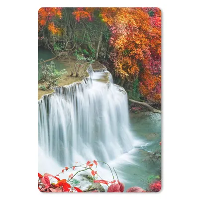Produktbild von MuchoWow® Mauspad Mousepad Bäume - Wasserfall - Herbst - Natur 40x60 cm - Mousepads - Maus Mat - Pad - Mausunterlage - Schreibtisch Accesoire