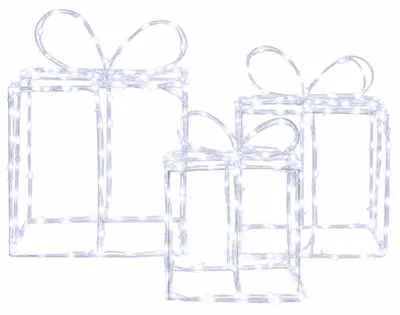 Productafbeelding van Verlichte kerstcadeauboxen LOVIISA, 3 stuks, 360 LED's