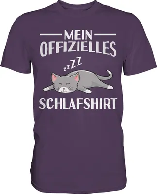 Produktbild von Offizielles Schlafshirt Nachthemd Schlafanzug Pyjama Katze T-Shirt – Urban Purple / M
