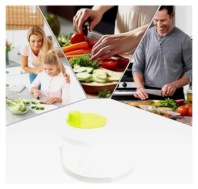 Produktbild von Salatschleuder – Entsafter für Salat, Salatständer zum Waschen | Trockner zum Waschen, Schleudern und Abtropfen | 20,2 x 20,2 x 12,7 x 12,9 cm
