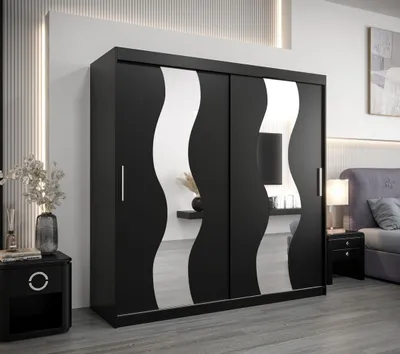 Produktbild von Kleiderschrank JESIKA – Breite 200 cm, schwarz
