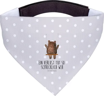 Produktbild von Mr. & Mrs. Panda Halstuch Für Hunde Bär Schaukel - Grau Pastell - Geschenk, Teddy, kleines, Hund, Schal