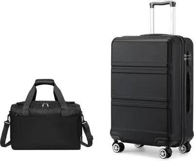 Image de KONO 55cm valise à main trolley set 2 pièces noir rouge 55cm sets de bagages