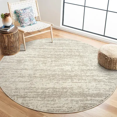 Zdjęcie produktu dla Unyqoos® Relax Oslo, okrągły dywan, niski włos, kolor kremowy, polipropylen, średnica 120 cm, 1850 g/m²