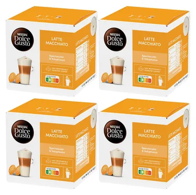 Image de Nescafé Dolce Gusto Latte Macchiato 16 capsules de café, pack de 4
