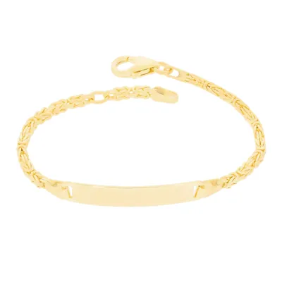Produktbild von 585 Gelbgold ID Armband Königskette massiv inkl. Gravur Kinderarmband 14,5cm